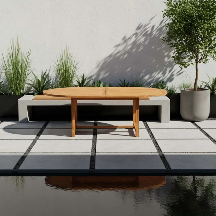 Mesa Ext Madera Natural-beige Yaris 180-240cm en Madera natural - Muebles para el exterior, Uruguay | Divino