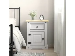 Mesa de Luz 1 P/1 C Cera/Blanco LINEA CORONA MADERA - Mesas de luz, Uruguay | Quesal, vista 11