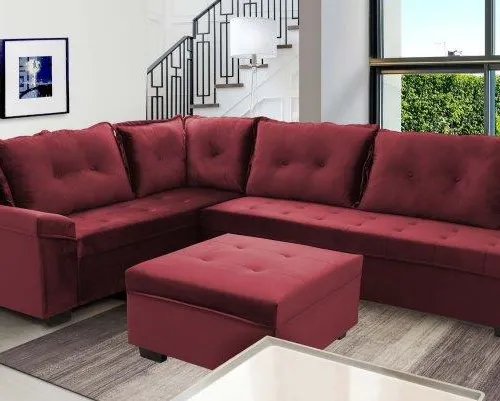 Juego de Living TOQUIO Rinconero con PUFF en Rojo - Sillones y sofás, Uruguay | Igoa