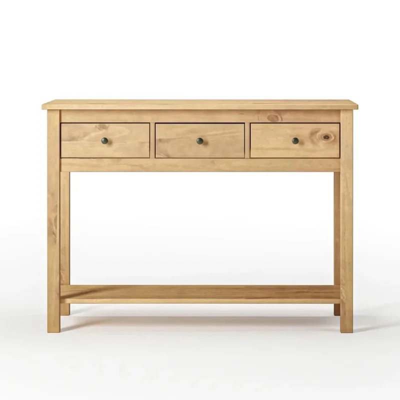 Mesa De Arrime Aparador 3 Cajónes - Línea Maden - Marrón en Blanco - Mesas de arrimo, Uruguay | Ecowood, vista 4