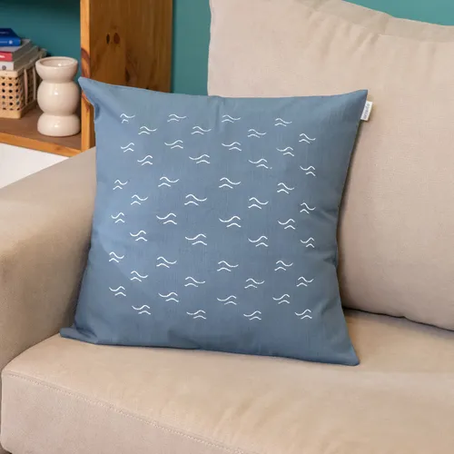 Funda de Almohadón Navy Olas - Textiles, Uruguay | Arredo