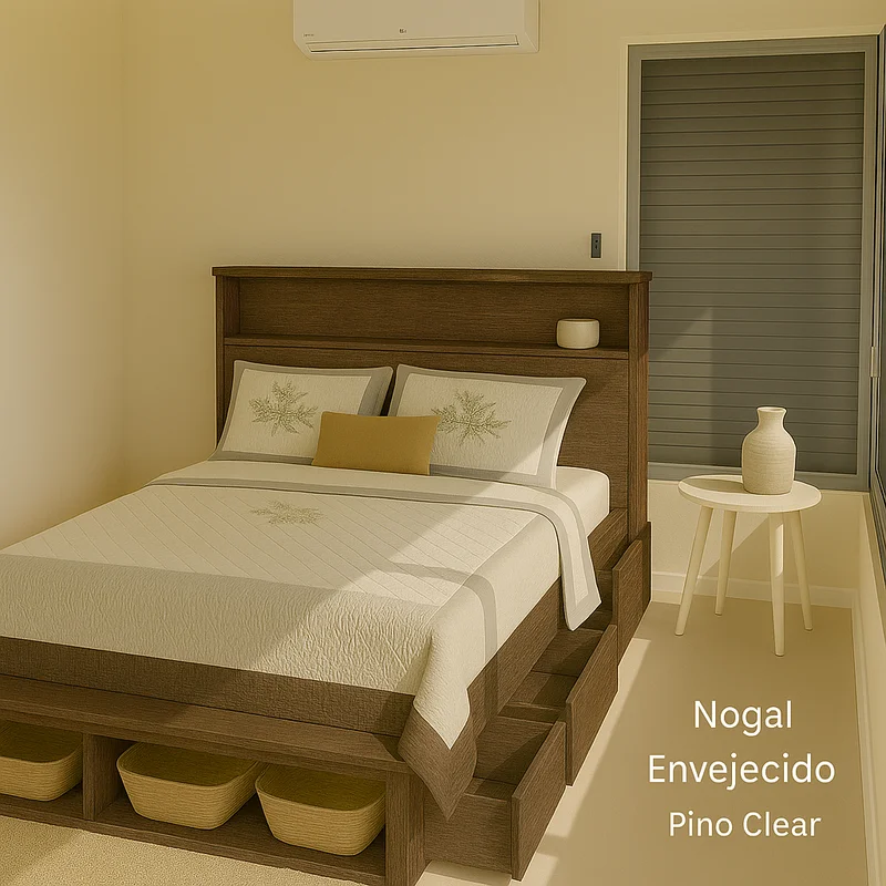 Cama Ginebra en Madera natural - Dormitorio, Uruguay | Tree House Deco, vista 14