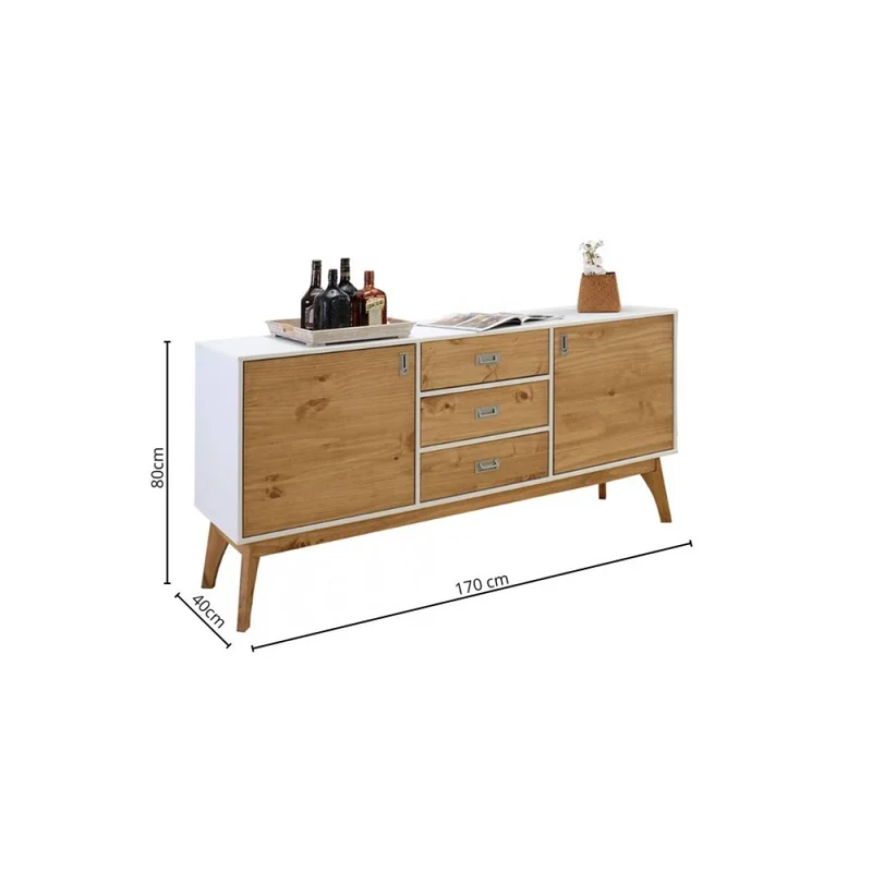 Aparador Linea Metro - Blanco/Miel en Multicolor - Aparadores y recibidores, Uruguay | La Cueva Muebles, vista 3