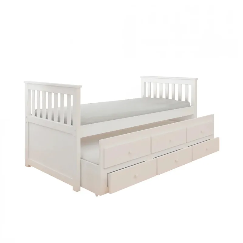 Cama Marinera - 1 Plaza Pino 2.0 - Blanco - Línea Monterrey en Blanco - Dormitorio, Uruguay | Ecowood