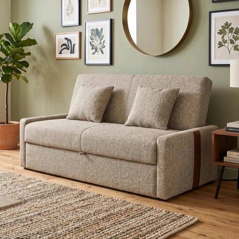 Sillón Sofá Cama Charlotte - Marrón Claro en Beige - Sillones y sofás, Uruguay | Ecowood