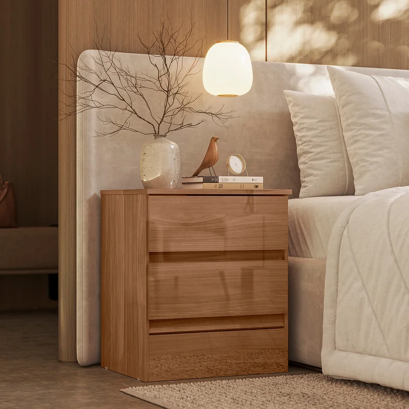 Mesa De Luz Fit 2 Cajones Moderna 100% Mdp en Marrón - Mesas de luz, Uruguay | Soy Hogar, vista 4