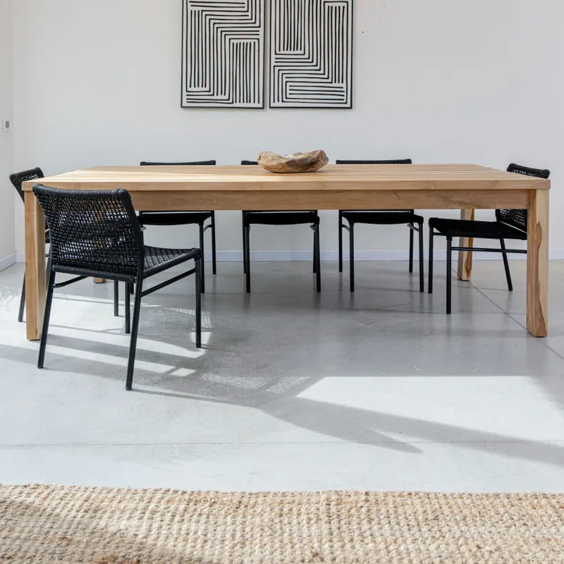 Mesa en madera maciza de teca/ 250x110x75h en Madera natural - Mesas de comedor, Uruguay | Entrecasa
