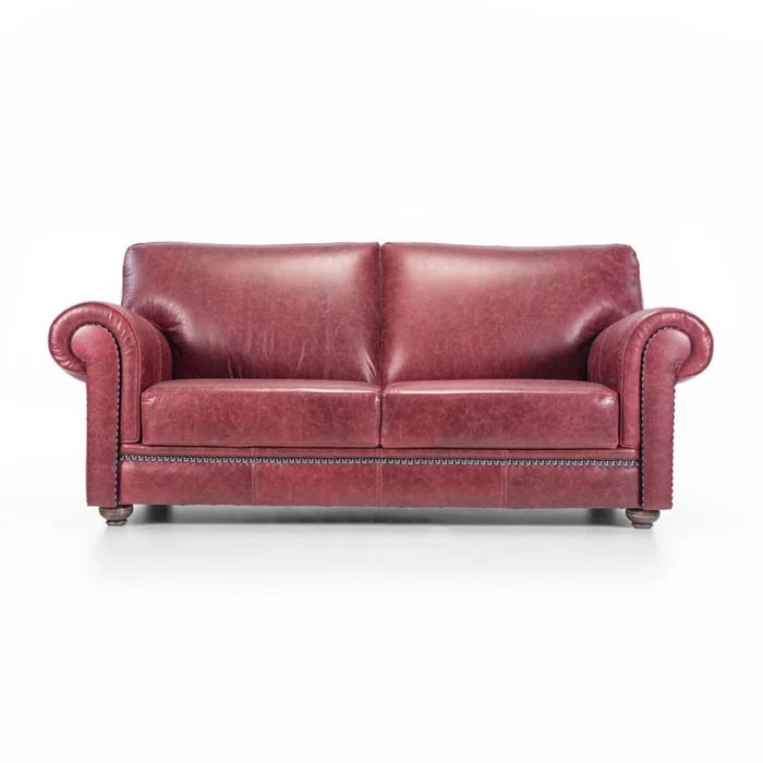 Sofá Gentleman - Cuero Natural - 2,5 cuerpos - A fabricar en Rojo - Sillones y sofás, Uruguay | NYR, vista 2