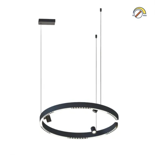 Colgante Led circular anillo suspendido y spots 40W Dimerizable en Negro - Lámparas colgantes, Uruguay | Iluminica
