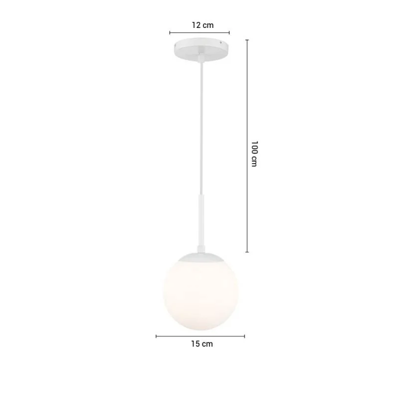 Lámpara Colgante Miami Blanca ø 15 cm en Blanco - Lámparas colgantes, Uruguay | Serlux, vista 5