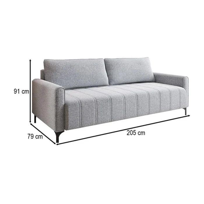 Sofa 3 Cuerpos Tapizado Tela Terciopelo Patas Metalicas en Gris - Sillones y sofás, Uruguay | Soy Hogar, vista 2
