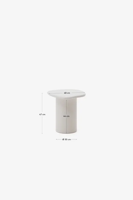 Mesa auxiliar Macarella - de cemento blanco 48 x 47 cm en Blanco - Mesas de arrimo, Uruguay | Kavehome, vista 6