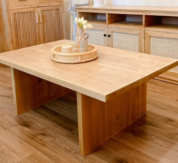 Mesa ratona rectangular en Madera natural - Mesas de living, Uruguay | Decoramuss