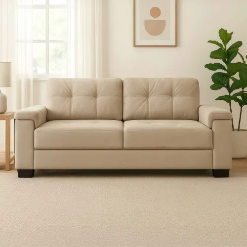 Sillón 3 Cuerpos Tela Natural-beige Luares Arena en Beige - Sillones y sofás, Uruguay | Divino