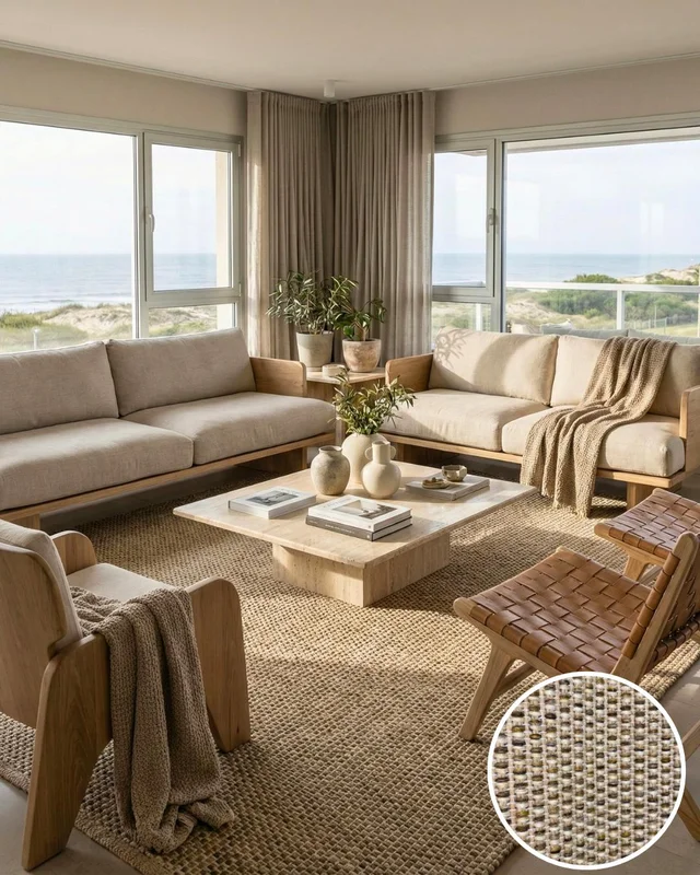 Alfombra Sarja Rejilla – 200 cm x 250 cm en Beige - Alfombras, Uruguay | Indrana, vista 3