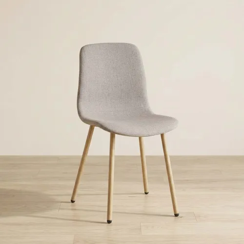 Silla De Comedor Metal-y-tela Marron Cleo en Beige - Sillas, Uruguay | Divino
