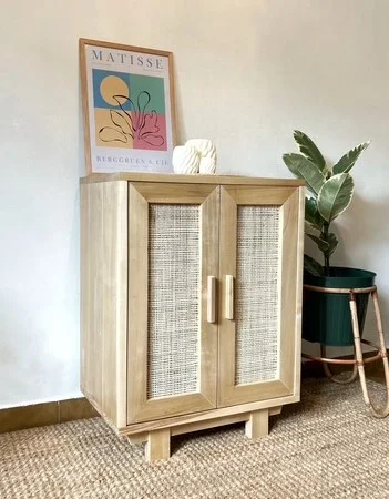 Mini alacena con esterilla natural en Madera natural - Aparadores y recibidores, Uruguay | Decoramuss, vista 5