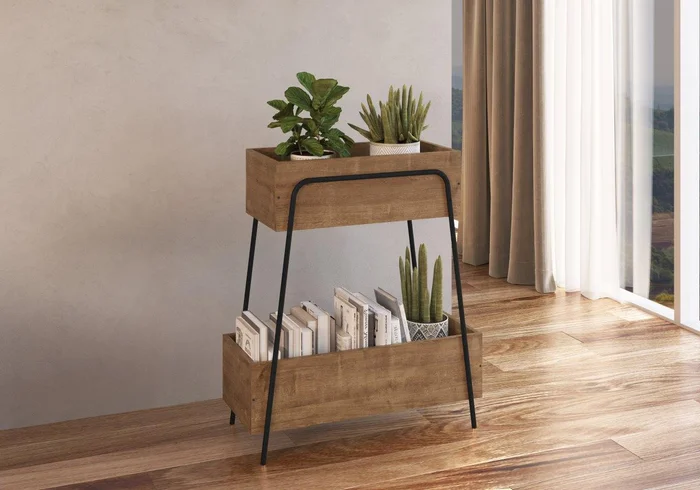 Organizador con 2 gavetas línea Tube | 27876 en Madera natural - Bibliotecas, Uruguay | World Vigo