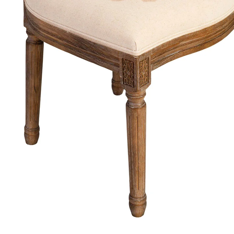 Silla De Comedor Madera Natural-beige Estilo Luis Xv en Madera natural - Sillas, Uruguay | Divino, vista 5