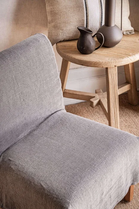 SILLA SOHO - LINO ALTO GRAMAJE - GRIS OSCURO en Gris - Butacas, banquetas y puffs, Uruguay | La Iberica