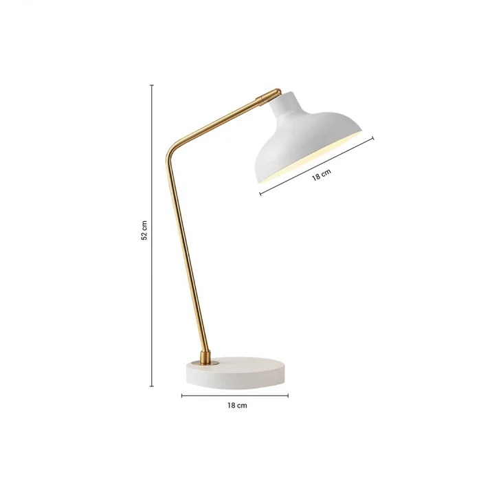 Lámpara de Mesa Arkansas Blanco en Blanco - Lámparas de mesa, Uruguay | Serlux, vista 5