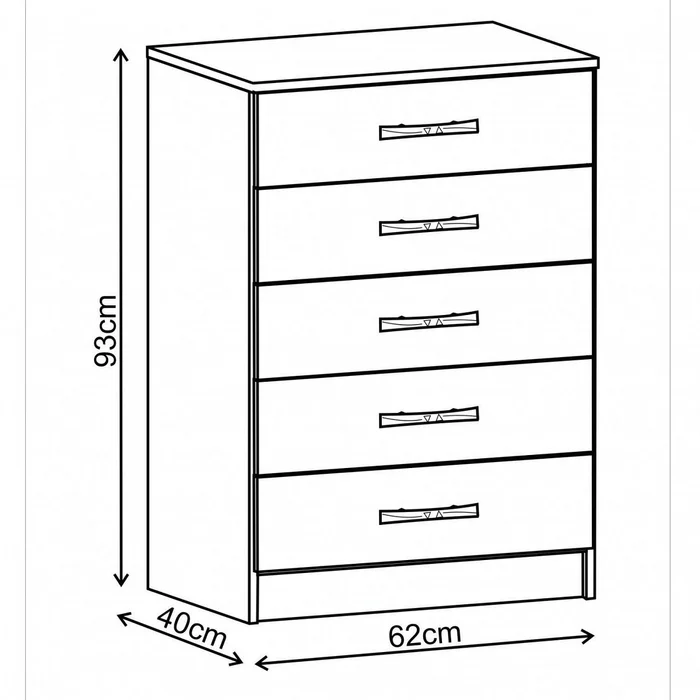 Comodas Cajoneras 5 Cajones Dormitorio Demolición 05D - Cómodas, Uruguay | Lais Muebles, vista 3