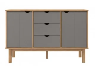 Comoda/Encimera 2P y 3C Mel/Gris Linea Nordica en Madera Maciza en Madera natural - Cómodas, Uruguay | Que Sal Muebleria, vista 3