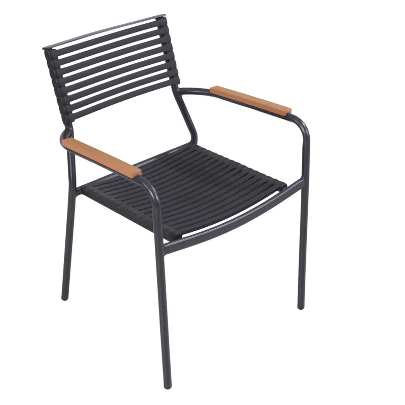 Silla De Exterior Acero-y-polipropileno Minbu en Negro - Muebles para el exterior, Uruguay | Divino