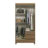 Ropero 4 Puertas 2 Cajones Con Estantes Y Barral Metalico - Roperos y placares, Uruguay | Muebles Express, vista 2 de 4
