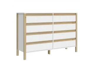 Comoda Combinado Madera 8 Cajones Blanco/Miel en Blanco - Roperos y placares, Uruguay | Quesal, vista 4