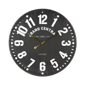 Reloj de pared metal negro en Negro - Decoración, Uruguay | Concetto Casa