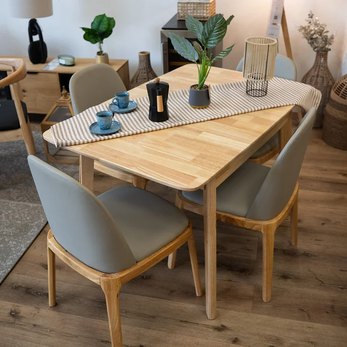 Mesa de comedor Extensible - Madera maciza 90 a 120 cm Elan - Línea Serena en Madera natural - Mesas de comedor, Uruguay | Ecowood, vista 4