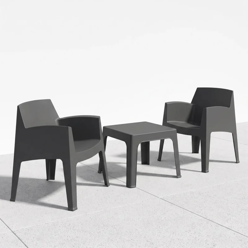 Set de Jardín Mesa + 2 sillas - Magna - Negro en Negro - Muebles para el exterior, Uruguay | Ecowood, vista 3
