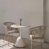 Silla Yanet de cuerda sintética crudo y patas de acero galvanizado en Blanco - Sillas, Uruguay | Kavehome, vista 3 de 10
