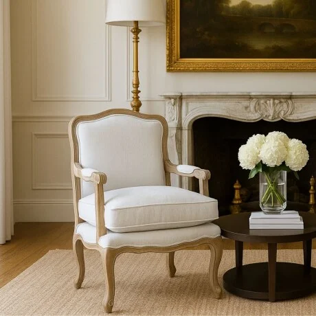 Poltrona Luis XV - Crema en Beige - Butacas, banquetas y puffs, Uruguay | La Cueva Muebles, vista 11