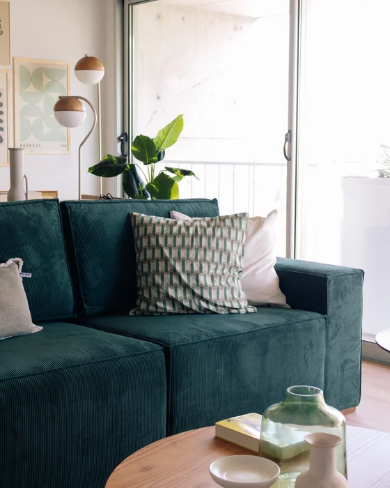 Sofá Retráctil España 3 Cuerpos (210cm) EASY CLEAN - Verde en Verde - Sillones y sofás, Uruguay | Berna home, vista 3