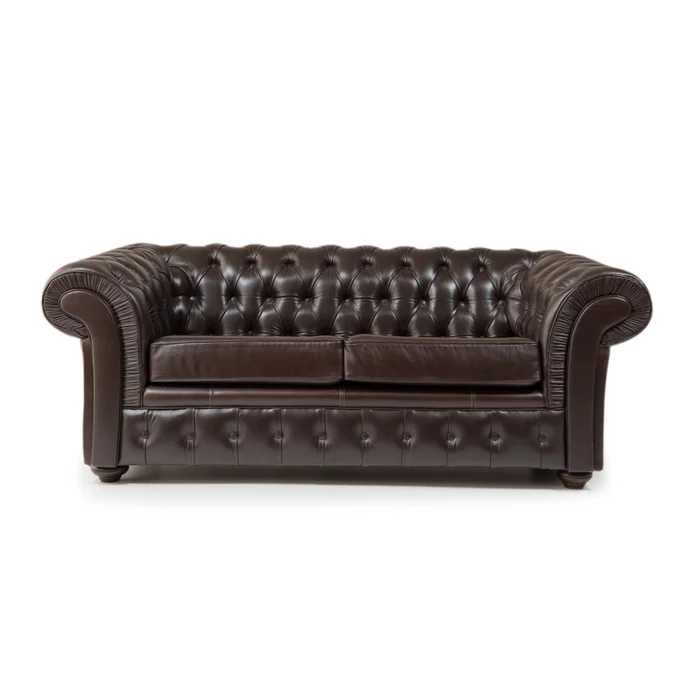 Sofá Chesterfield Divo - Cuero Natural - 2 cuerpos - A fabricar en Marrón - Sillones y sofás, Uruguay | NYR, vista 2