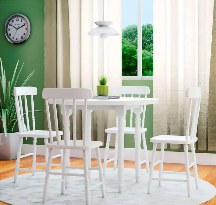 Mesa redonda 105x76 Linea Parma - Blanco en Blanco - Mesas de comedor, Uruguay | La Cueva Muebles, vista 3