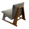 BUTACA SIN BRAZOS EN MADERA y TELA - Producto con detalles en Gris - Butacas, banquetas y puffs, Uruguay | Champagne Home, vista 3 de 4