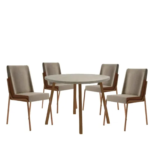 Juego de Comedor Star Redonda 4 sillas - Rose - Sillas, Uruguay | Ecowood