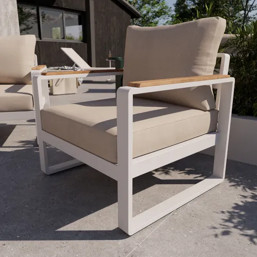 Sillón de jardín individual Persea Blanco - Muebles para el exterior, Uruguay | Naterial Uruguay
