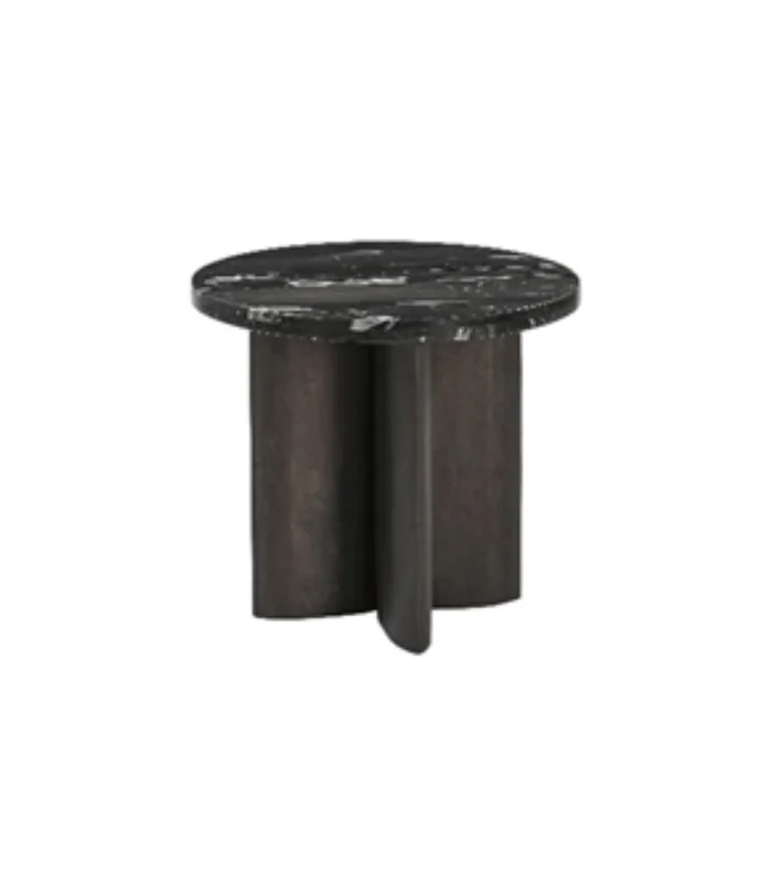 MESA LIVING VERONA CIRCULAR MADERA NEGRA Y MAROL BLACK MARCINO - Mesas de living, Uruguay | Masinfinito Casa, vista 2