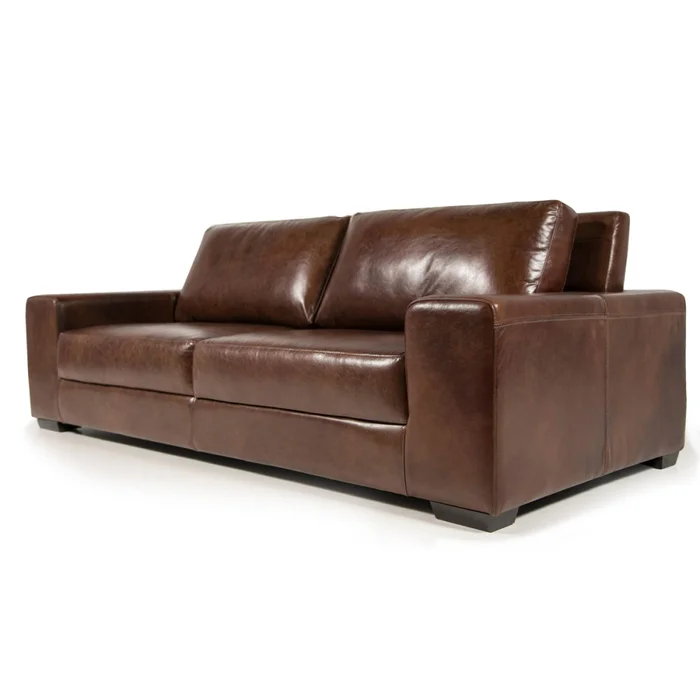 Sofá Boston - Cuero Natural - 2,5 cuerpos - A fabricar en Marrón - Sillones y sofás, Uruguay | NYR