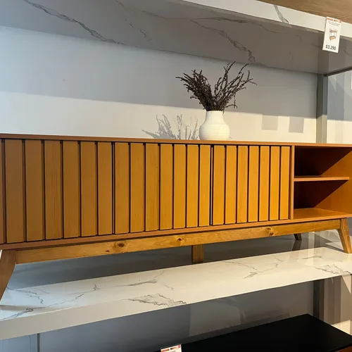 Rack TV Ripado Luisa 180CM - Listones de madera (PRODUCTO ARMADO) - Muebles para TV, Uruguay | Balton