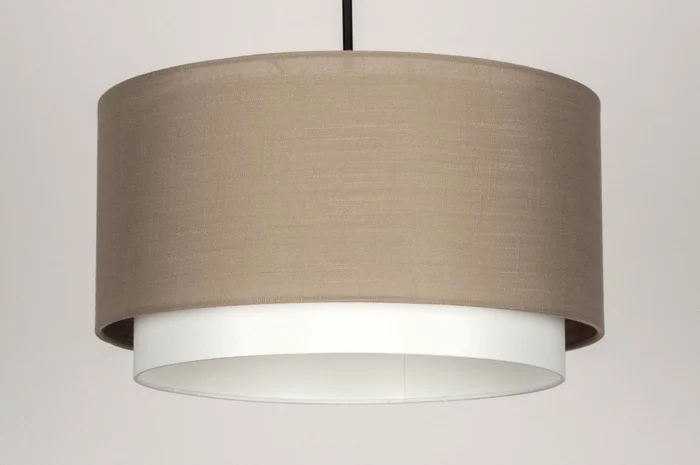 Colgante doble taupe y blanco en Beige - Lámparas colgantes, Uruguay | La Perla