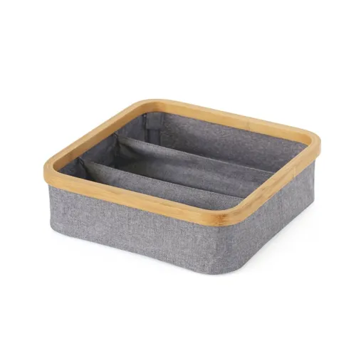 ORGANIZADOR PLEGABLE 3 COMP 30X30X9CM EX TELA GRIS en Gris - Canastos, Uruguay | Decohogar