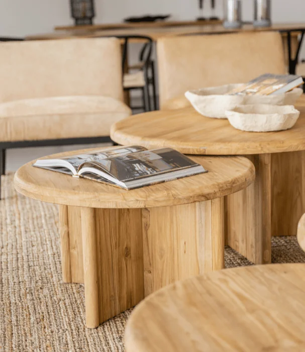 MESA LIVING OVO TEKA NAT en Madera natural - Mesas de living, Uruguay | Masinfinito Casa