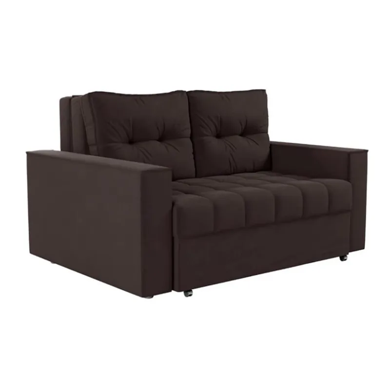 Sofa Cama 2 Plazas Abertura Frontal Ruedas Patas De Madera - Sillones y sofás, Uruguay | Lais Muebles