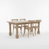 Juego de Comedor Torneado + 4 Sillas Fito en Madera natural - Mesas de living, Uruguay | Diseno Montevideo, vista 4 de 4