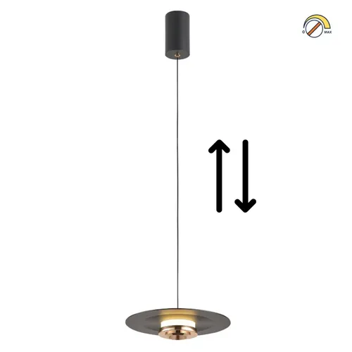 Luminaria RETRACTIL led negra y plata 10W dimerizable, 24cm en Multicolor - Lámparas colgantes, Uruguay | Iluminica